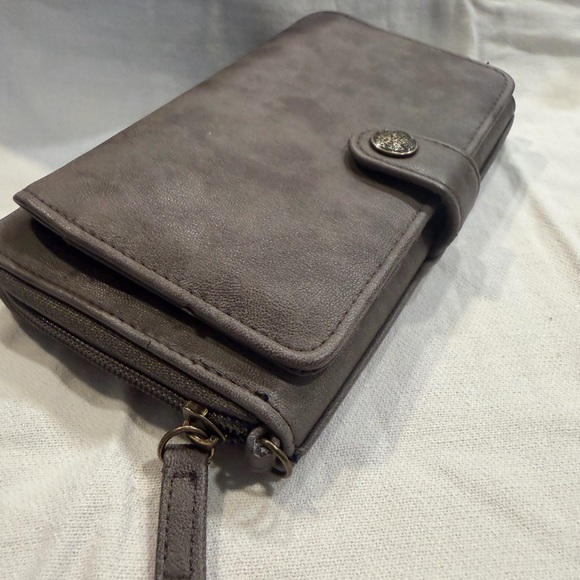 Gray Wallet with Button Closure - Picture 1 of 7